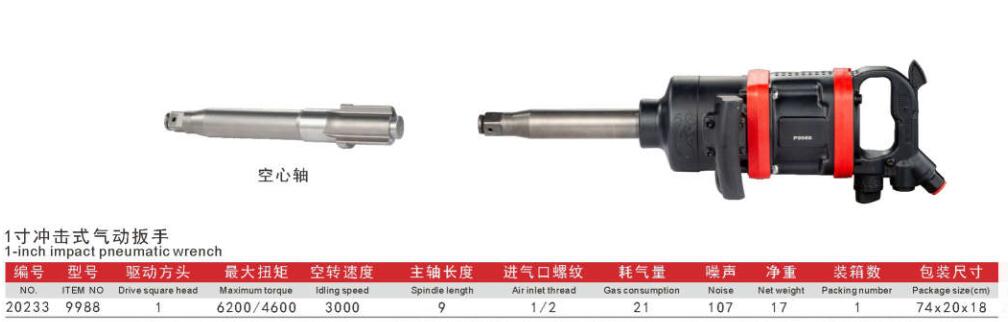 Pneumatic wrench used for garage workshop